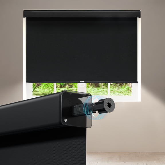 ColourTree Customized Blackout Blinds Free-Stop Cordless Roller Shades Thermal-Insulated Window Blind, Easy Install Room Darkening Shades for Home, Office, Bedroom (Black, 71'' W x 72'' H)