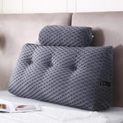 ColourTree Grey 39" L x 8" W x 20" H Wedge Headboard Pillows with 1 Head Roll Pillow Bed Wedge Pillow for Headboard Large Bolster for Bed Rest Reading Pillows Backrest Pillows