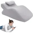 thumbnail image 1 of ColourTree Grey Adult Ergonomic Memory Foam Bed Triangle Wedge Pillow Headboard with Face Down Massage Prone Pillow Function for Reading, with Washable Cover, 1 of 7