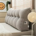 thumbnail image 1 of ColourTree Grey Triangular Headboard Wedge Pillow Back Support Pillow for Sitting up in Bed Backrest Headboard Cushion Daybed Pillow with Removable Cover,78.7 * 19.6 * 7.87 Inches, 1 of 7