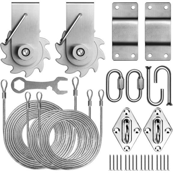 ColourTree Hardware Kit Winch Set for Rectangle/Square Sun Shade Sails Canopy, Easy-Tensioning, 316 Military-Grade Stainless Steel(Winch + Hardware Kit + Cables)