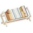 thumbnail image 1 of ColourTree L15.75"x W8.3" x D5.7" White Desktop Bamboo Book Shelf Organizer Bookshelves Storage Rack, 1 of 6
