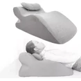 thumbnail image 1 of ColourTree Light Grey Adult Ergonomic Memory Foam Bed Triangle Wedge Pillow Headboard with Face Down Massage Prone Pillow Function for Reading, with Washable Cover, 1 of 7