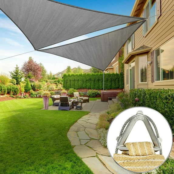 ColourTree Pro Ring 26' x 41' x 48.55' Grey Right Triangle Customized Size Sun Shade Sail,Commercial Grade Canopy, Reinforced Corners & Edges, 260 GSM Fabric Heavy Duty -3 Years Warranty