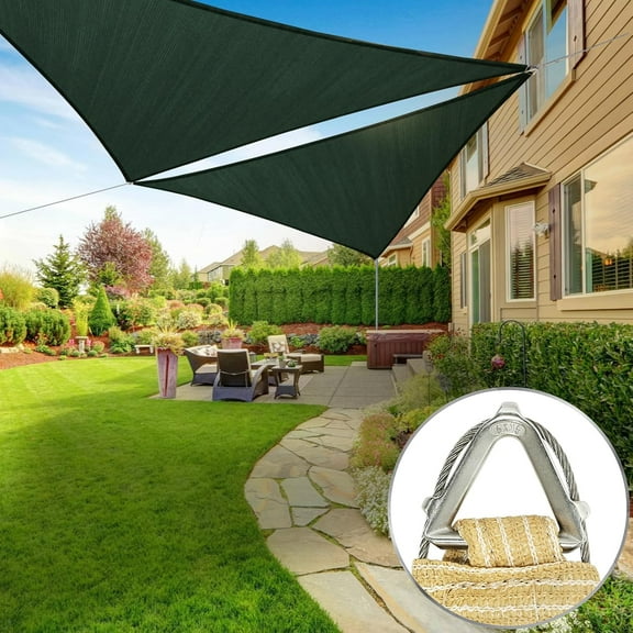 ColourTree Pro Ring 9' x 12' x 15' Green Right Triangle Customized Size Sun Shade Sail,Commercial Grade Canopy, Reinforced Corners & Edges, 260 GSM Fabric Heavy Duty -3 Years Warranty