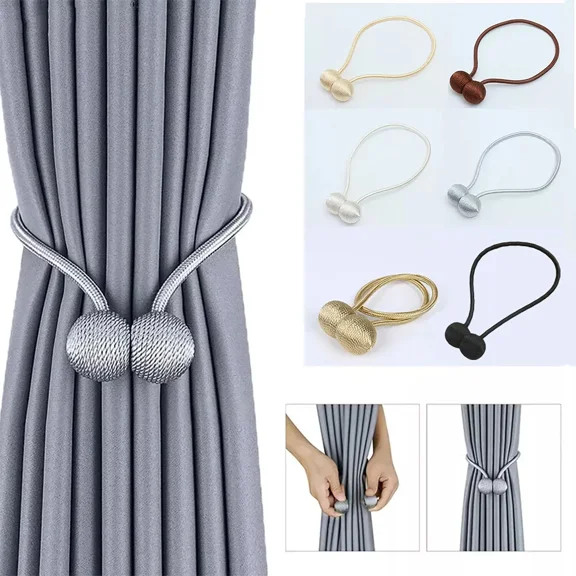 ColourTree Purple 2PCS Magnetic Curtain Tiebacks - Stylish Holdbacks and Accessories for Curtains