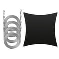 thumbnail image 1 of ColourTree Rectangle Super Ring Sun Shade Sail Canopy Awning Shades With 12 Feet Stainless Steel Wire Cable Rope Cable 4 PCS Set for Patio - Commercial Standard Heavy Duty - 260 GSM, 1 of 9