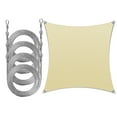 thumbnail image 1 of ColourTree Rectangle Super Ring Sun Shade Sail Canopy Awning Shades With 12 Feet Stainless Steel Wire Cable Rope Cable 4 PCS Set for Patio - Commercial Standard Heavy Duty - 260 GSM, 1 of 9