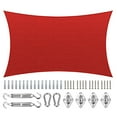 thumbnail image 1 of ColourTree Red Rectangle Sun Shade Sail Canopy with Hardware Kit - UV Block, Water Permeable, Heavy-Duty Outdoor Awning for Patio, Garden, Yard, 1 of 10