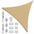 thumbnail image 1 of ColourTree Sand Triangle Sun Shade Sail Canopy with Hardware Kit - UV Block, Water Permeable, Heavy-Duty Outdoor Awning for Patio, Garden, Yard, 1 of 10