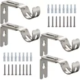 thumbnail image 1 of ColourTree Silver 4 Pack Adjustable Curtain Rod Bracket,Wall Bracket for Mount,Metal Curtain Rod Wall Bracket , Durable and Stable, 1 of 7