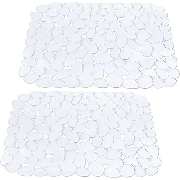 ColourTree Transparent Pebble Sink Mats for Stainless Steel Sink, PVC Sink Saddle Protectors Kitchen(2 Pcs)