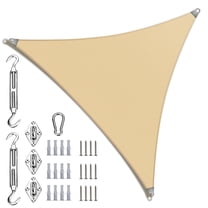 ColourTree Triangle Super Ring Shade Sail with 10" Hardware Kit, Breathable 260GSM Fabric, Reinforced Edges
