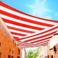 thumbnail image 1 of ColourTreeCustom Size Order To Make 5' x 5' x 5' Red & White Stripes Triangle Sun Shade Sail Canopy Mesh Fabric UV Block - Commercial Heavy Duty - 190 GSM - 3 Years Warranty, 1 of 8