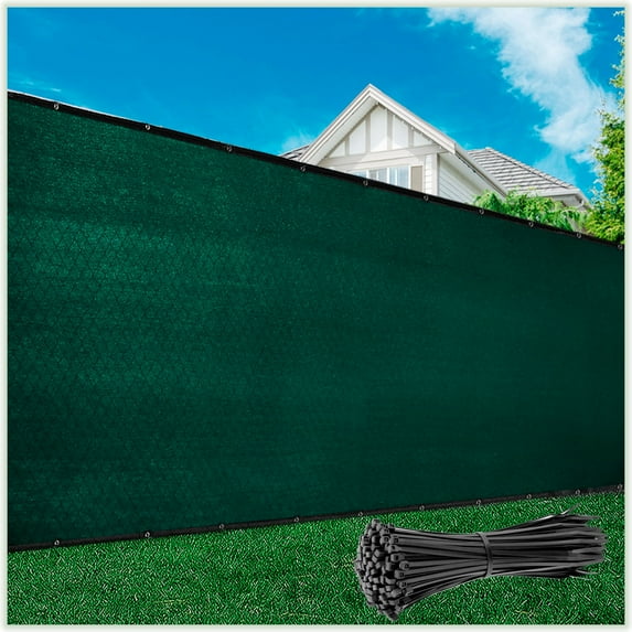 ColourTreeUSA 10 ft. Length Fence Privacy Screen Windscreen Cover Fabric Shade Tarp Netting Mesh Cloth Commercial Grade 170 GSM 5' x 10' - Green