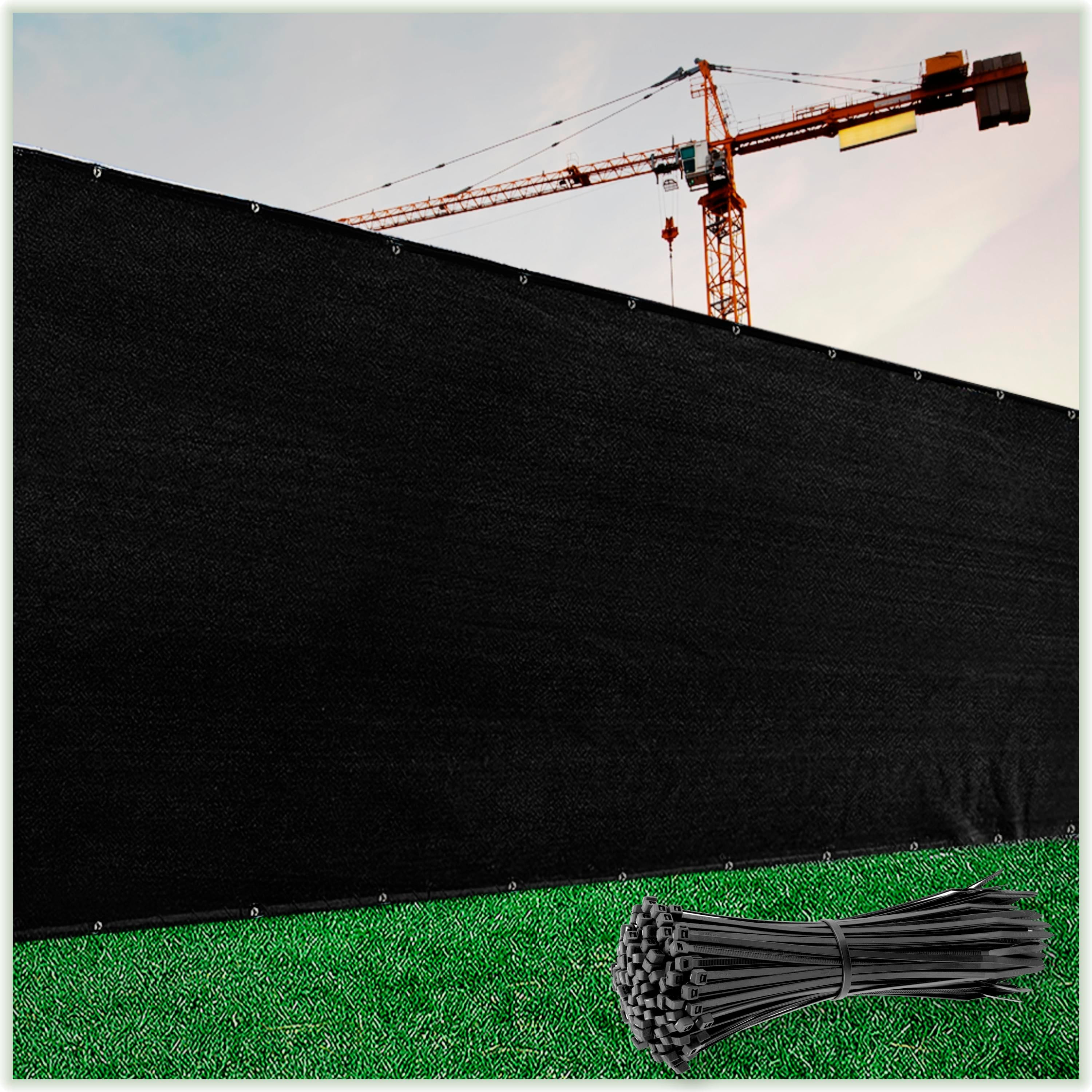 Black High-Density Polyethylene Privacy Fence Screen 4' x 10'