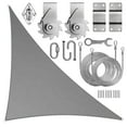 thumbnail image 1 of ColourTreeUSA  Right Triangle Sun Shade Sail HDPE with Winch Hardware Installation Kit 20' x 20' x 28.3' - Grey, 1 of 5