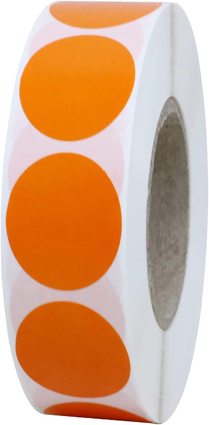 Coloured Dot Stickers 500 Pcs 25mm Orange Self Adhesive Circle Sticky