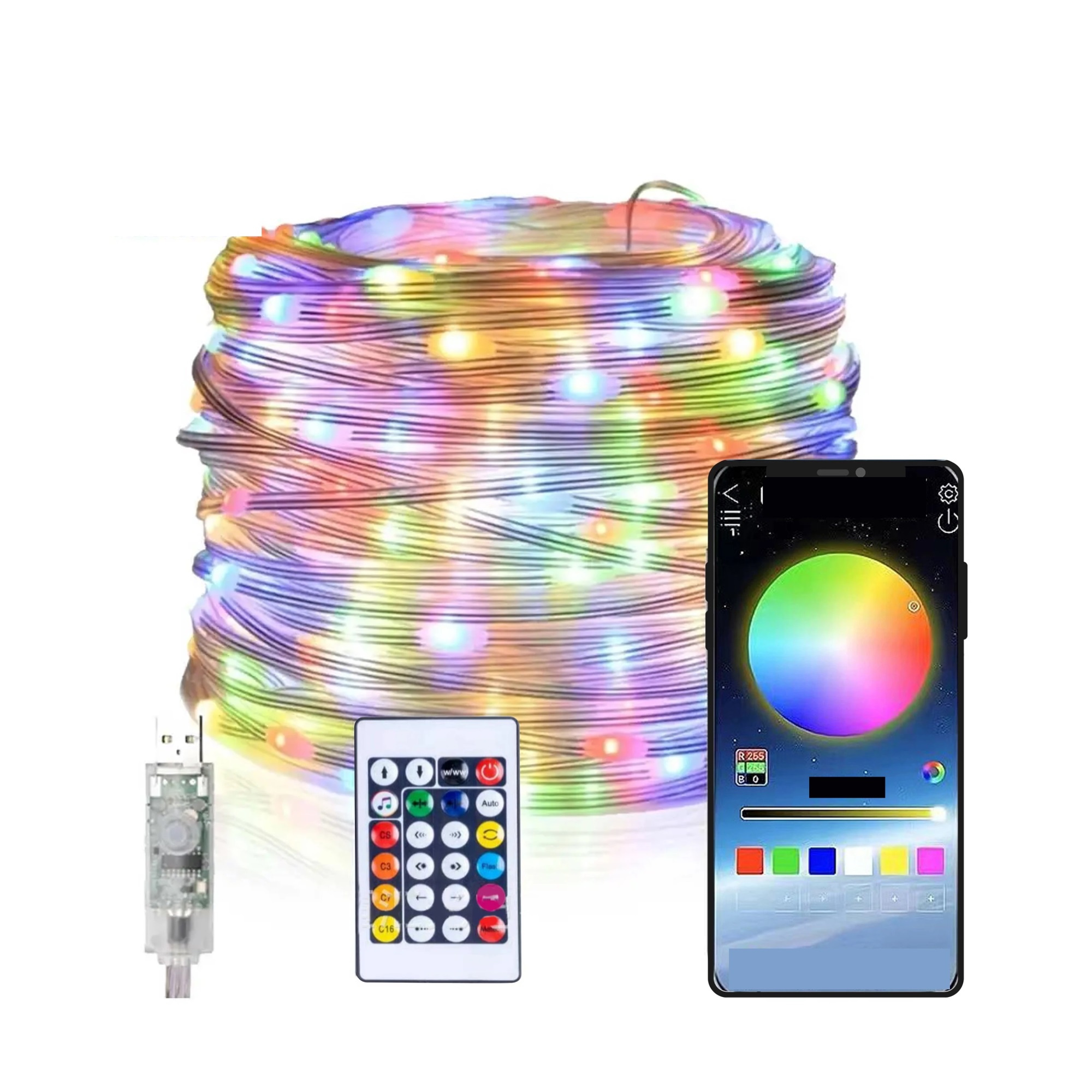 Coloured lantern Led Lights, USB Connection, Smart String Lights, 5