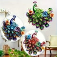 thumbnail image 1 of Colourful 2d Metal Peacock Wall Art Outdoor Garden Wall Fence Hanging Decoration Blue Smile Home, 1 of 9