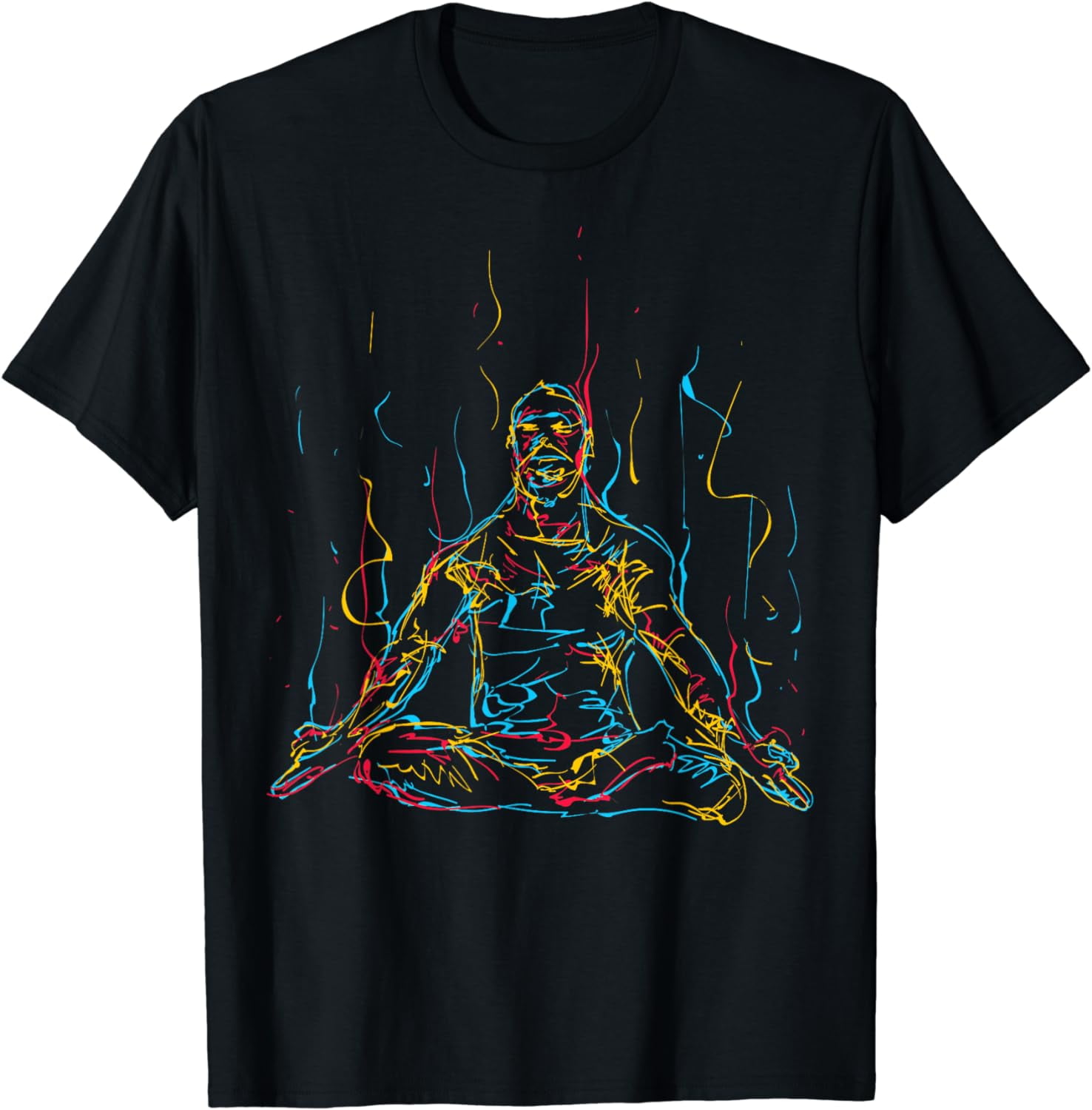 Colourful Abstract Art Meditating Buddha Buddhism T-Shirt - Walmart.com