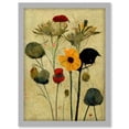 thumbnail image 1 of Colourful Abstract Autumn Wildflowers Artwork Framed Wall Art Print A4, 1 of 4