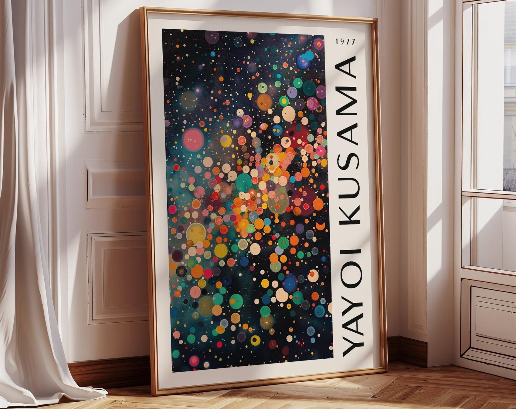 Colourful Abstract Wall Art Yayoi Kusama Poster 1977 Cosmic Modern ...