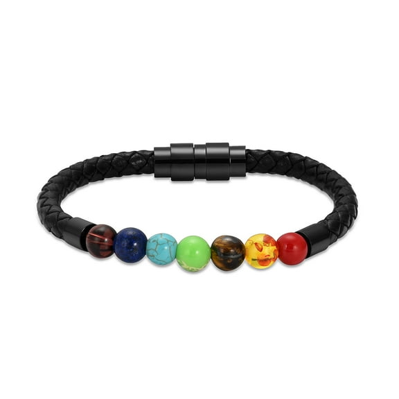 Colourful Beaded & Faux Leather Braided Bangle Memorial Jewelry Funeral Urns Bracelet for Cremation Ashes Keepsake