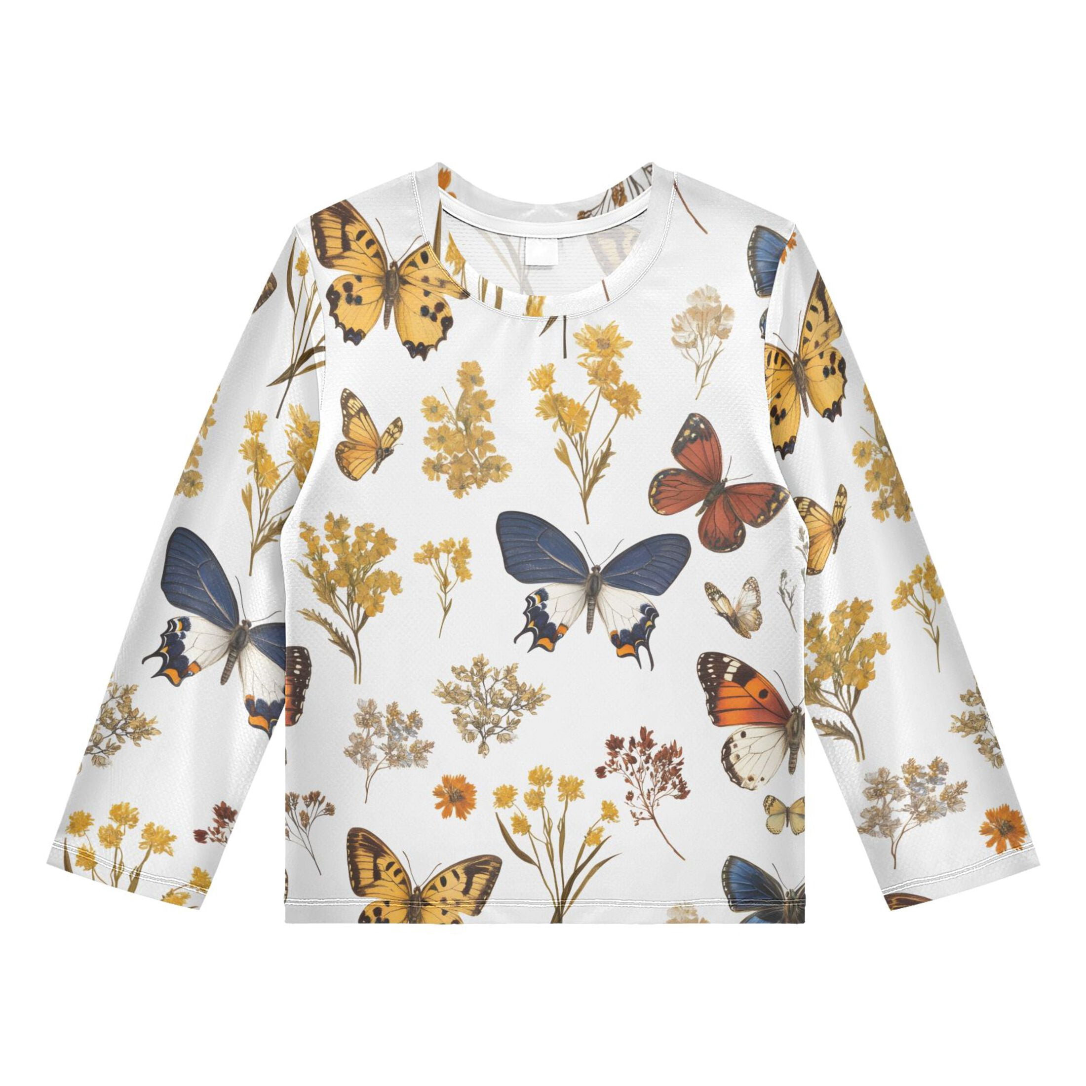 Colourful Butterfies Boys' Rash Guard Shirts UPF 50 Plus Sun Protection ...