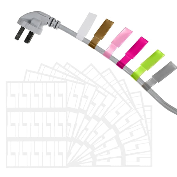 Colourful Cable Labels Stickers, Tear Self-Adhesive Cable Tags, Waterproof Wire Cord Label Cable Stickers for Marking & Organizing Cables In office, Home, Class (10 PCS)