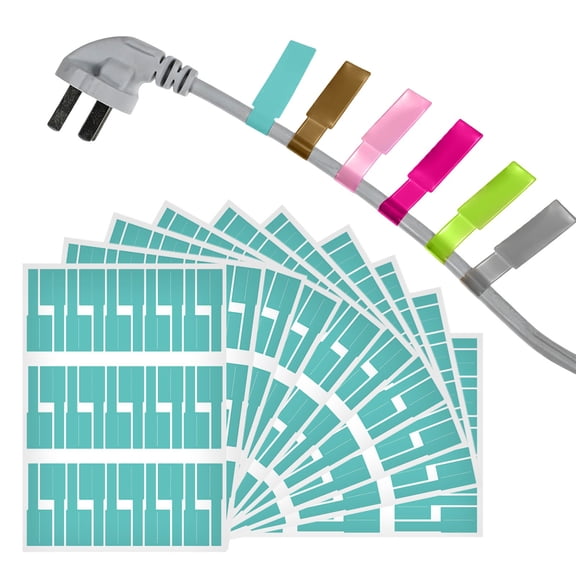 Colourful Cable Labels Stickers, Tear Self-Adhesive Cable Tags, Waterproof Wire Cord Label Cable Stickers for Marking & Organizing Cables In office, Home, Class (10 PCS)