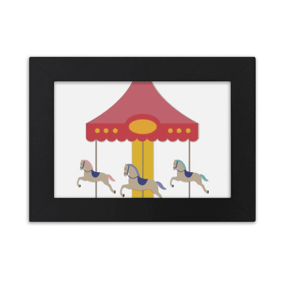 Colourful Carousel musement Park Pattern Desktop Photo Frame Ornaments Picture Art Painting