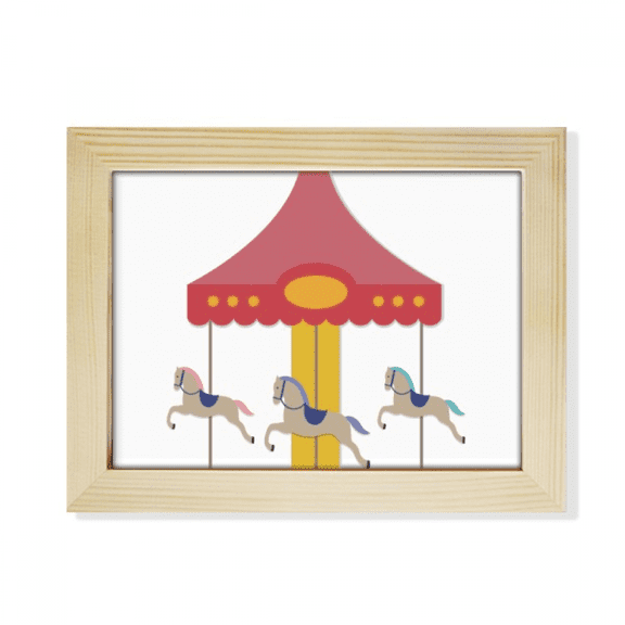 Colourful Carousel musement Park Pattern Desktop Photo Frame Picture Art Decoration Painting 6x8 inch