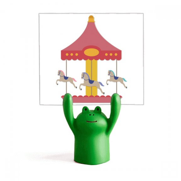 Colourful Carousel musement Park Pattern Memo Holder Cartoon Animal Frog Stand Decoration