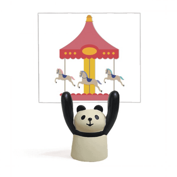 Colourful Carousel musement Park Pattern Memo Holder Cartoon Animal Panda Stand Decoration