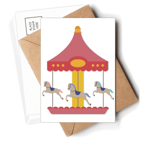 Colourful Carousel musement Park Pattern Postcards Envelopes Blank Note Cards Mailing
