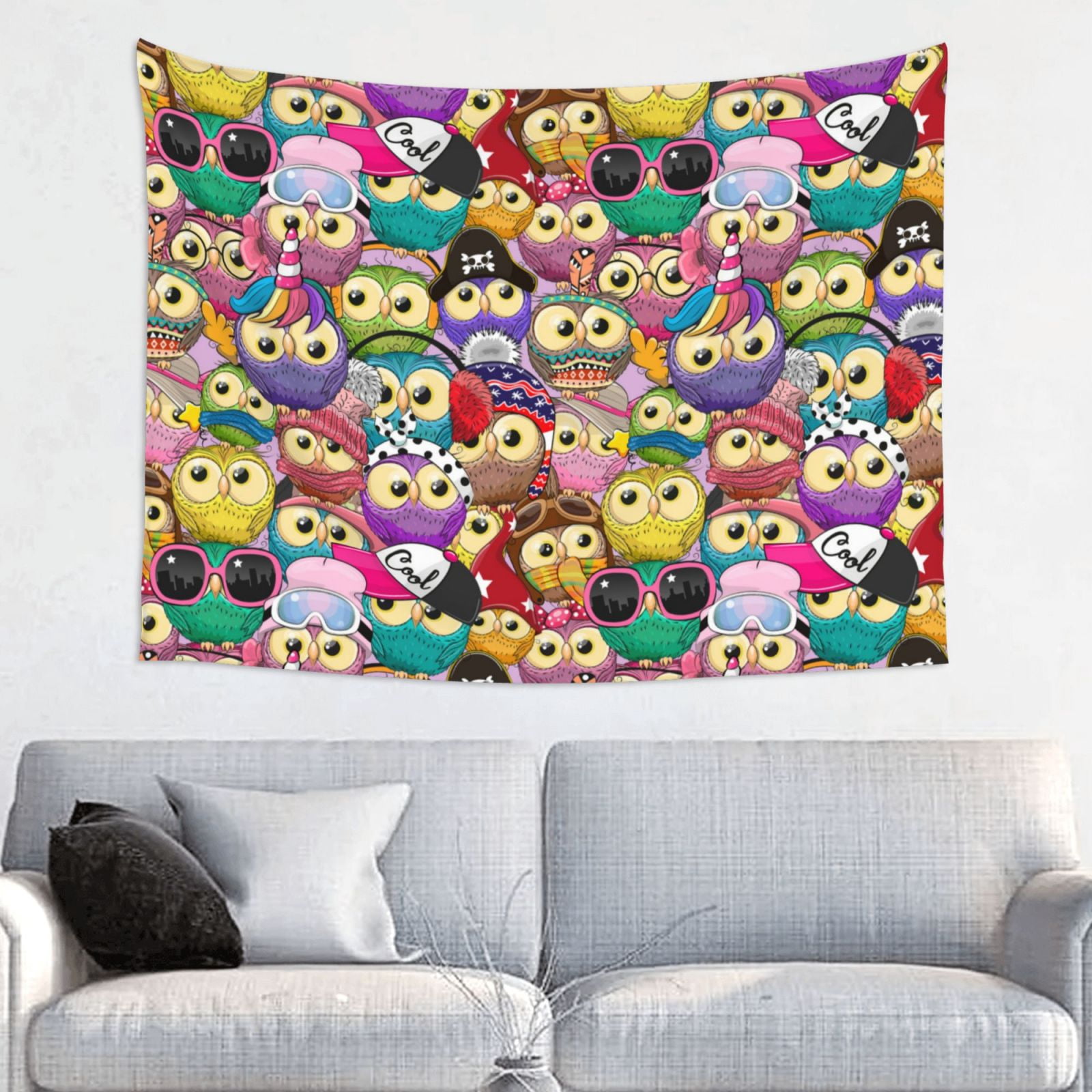 colourful-cartoon-owls-wall-tapestry-for-bedroom-aesthetic-tapestry