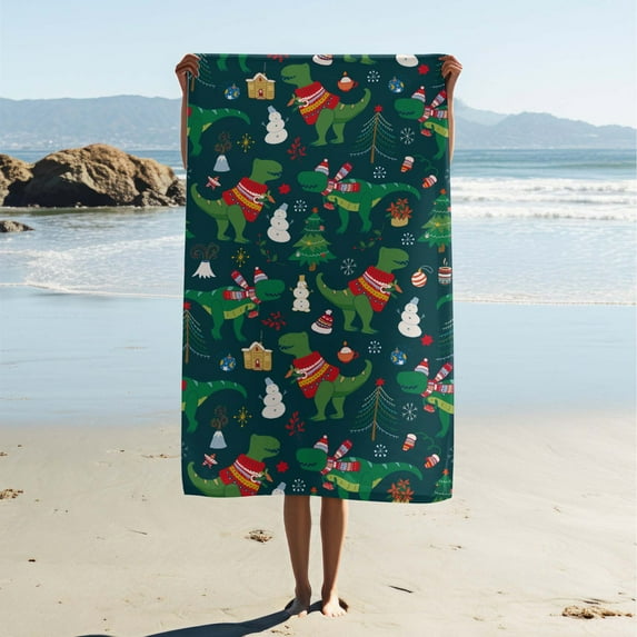 Colourful Dinosaur Greenn Beach Towels for Boys Kids Bath Towel Super Absorbent Sandproof Lightweight Quick Dry Pool Beach Travel Towel