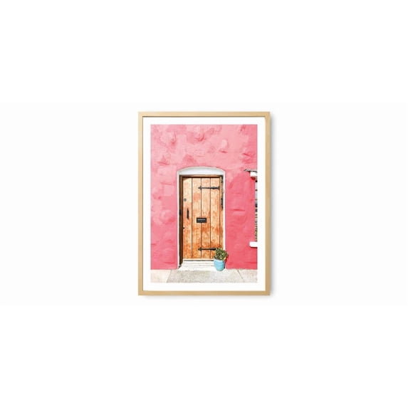 Colourful Door Of Rustic On Pink Wall Vibrant Travel Photography Bold ...