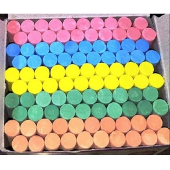 Colourful Dustless Chalk With High-Quality Materials For Blackboard, Classrooms | Pack Of 50