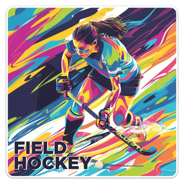 Colourful Field Hockey Sticker Phone Decal Water Bottle Stickers Car ...