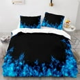 thumbnail image 1 of Colourful Fire Duvet Cover Set Cool Blue Orange Green Fire Pattern Bedding Set King Size for Kids Boy Teen Comforter Cover, 1 of 5