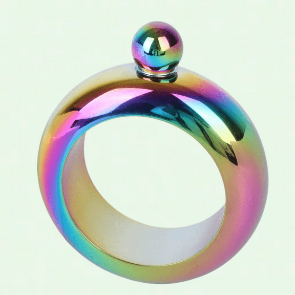 Colourful Flask Hip Bracelet Bangle, 3.5oz, Stainless Steel, Creative Gift Set for Women Men