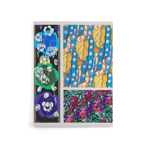 Colourful Floral Art Deco Patterns Benedictus Canvas Wall Art 24X32"