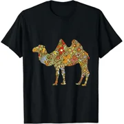 Colourful Floral Camel Funny Retro Gift T-Shirt