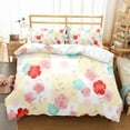 thumbnail image 1 of Colourful Flower Duvet Cover Set King Size for Kids Boy Bedding Set Rose Pattern Polyester Quilt Cover with Zipper, 1 of 5