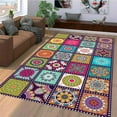 thumbnail image 1 of Colourful Geometric Area Rug, Ethnic Modern Indoor Carpet, Anti-Skid Breathable Soft And Comfortable Applicable To Living Room Bedroom Office Study 2 x 3ft, 1 of 6