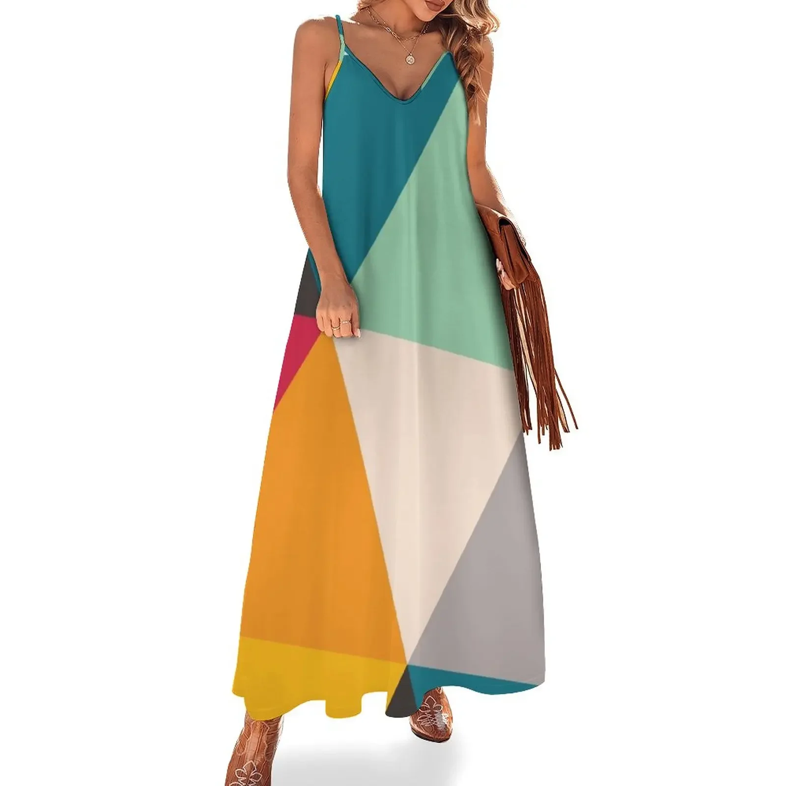 Triangle Sleeveless Dress in Multi