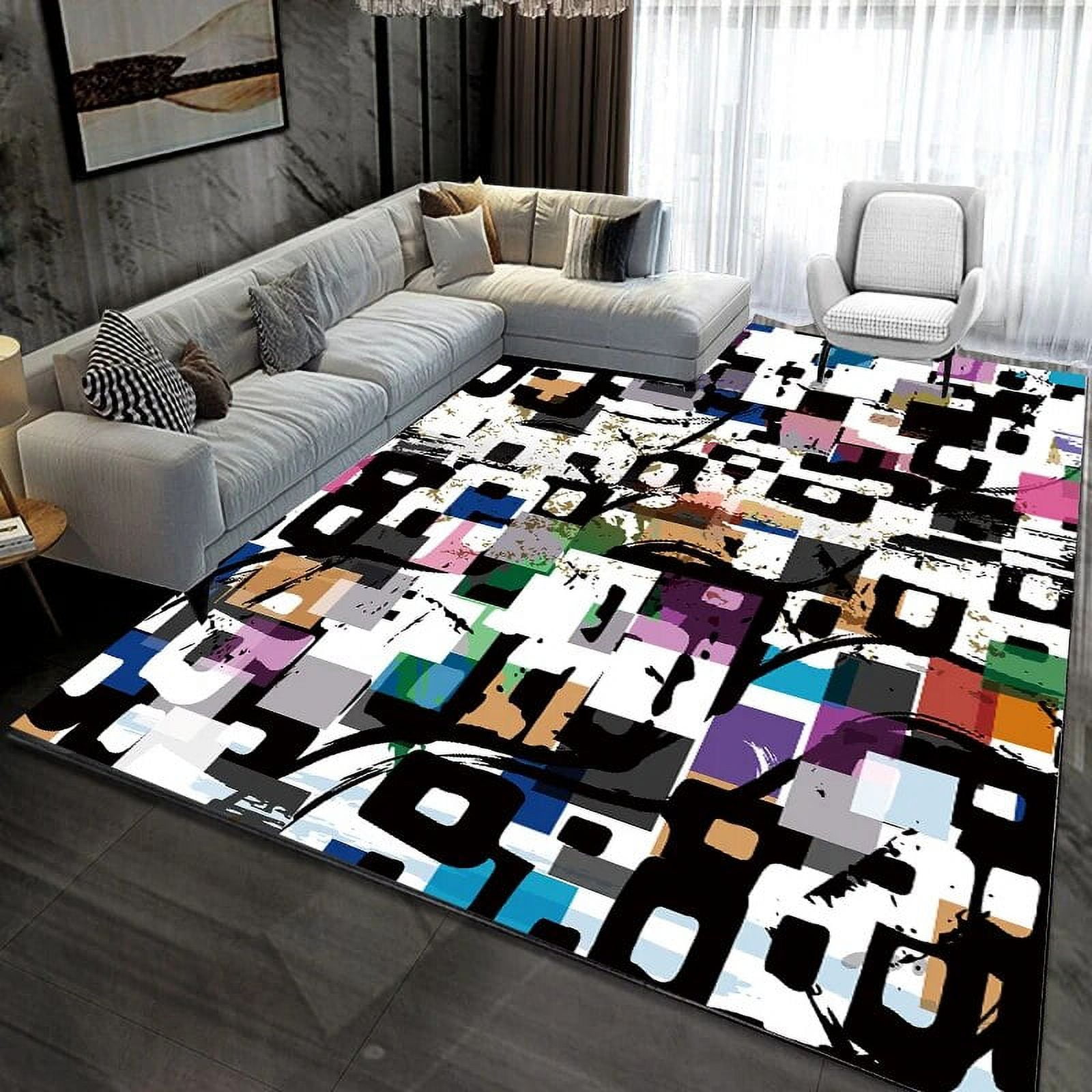 Colourful Geometry Abstract Floor Lounge Rug Carpets Room Decoration Large Area Rug Bedroom