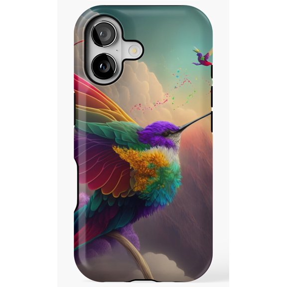 Colourful Hummingbirds Flying In Sky Art Phone Case for iPhone 11 12 13 14 15 16 17 Pro Max